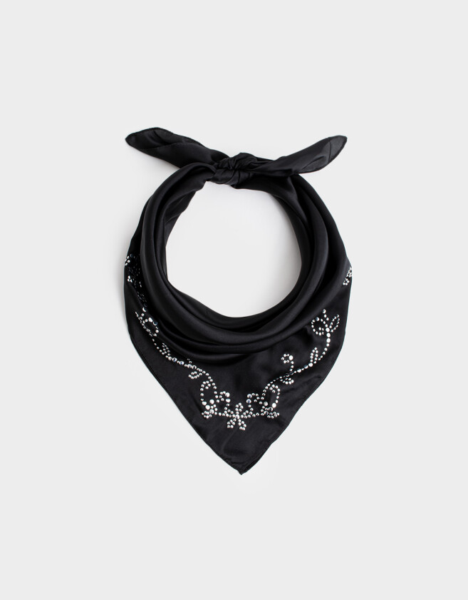 Vinchas Textiles Pañuelo Pañuelo Satén Negro - Negro