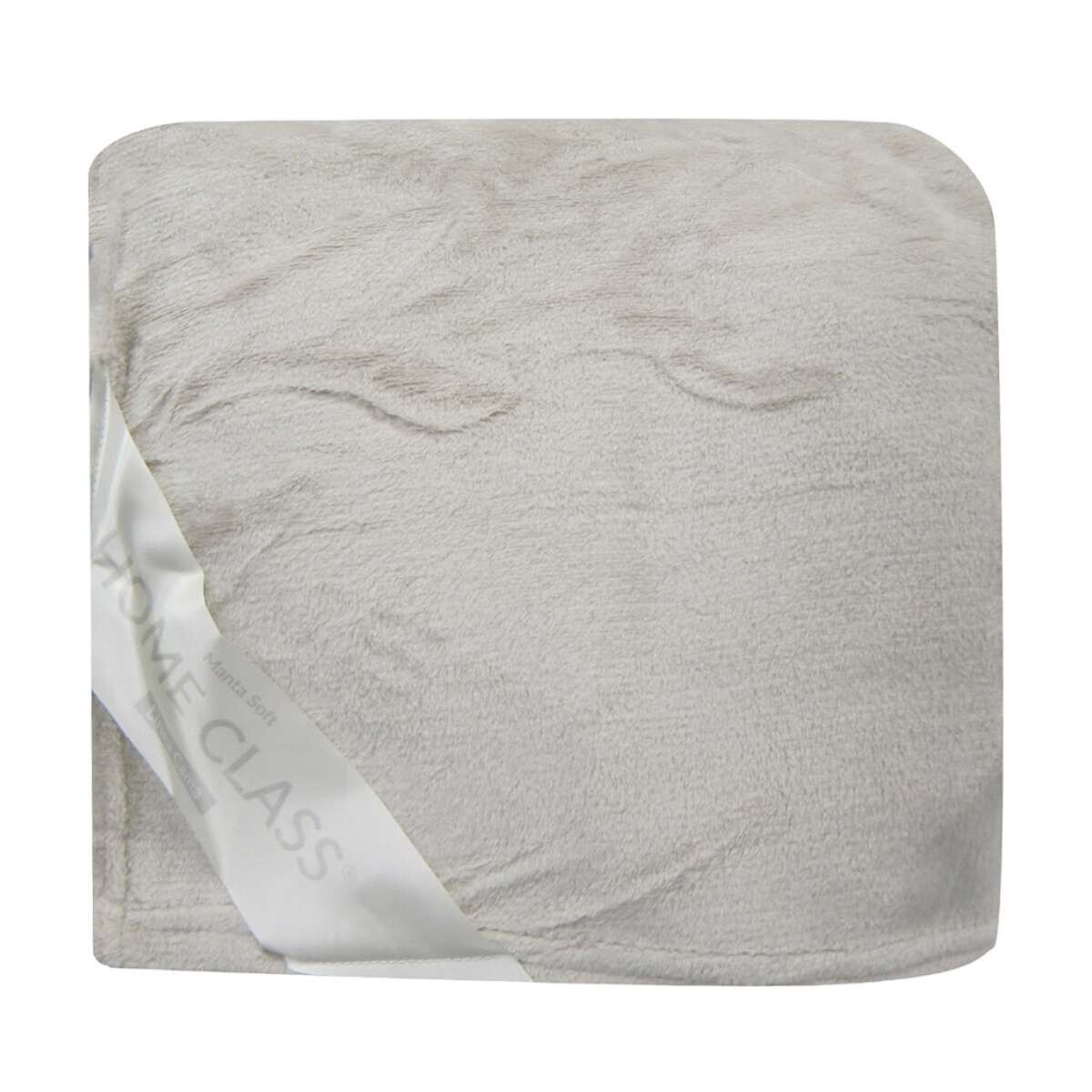 Frazada Flannel King Size Home Class 240 x 260 cm - Beige 1 