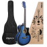 Guitarra Electroacústica para Diestros con Funda Color Azul gui002 Guitarra Electroacústica para Diestros con Funda Color Azul gui002