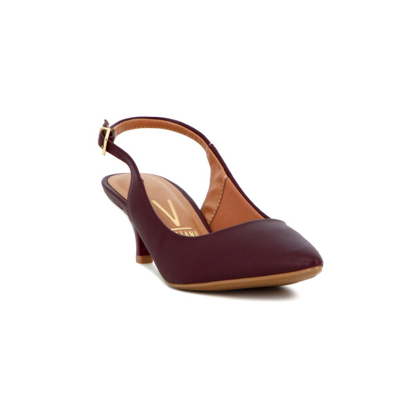 Zapato Formal Mujer Vizzano Taco Bajo Punta Fina Vino