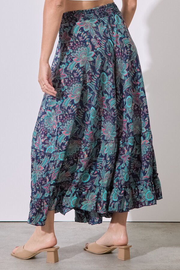 Falda Maxi Print MULTI/VERDE