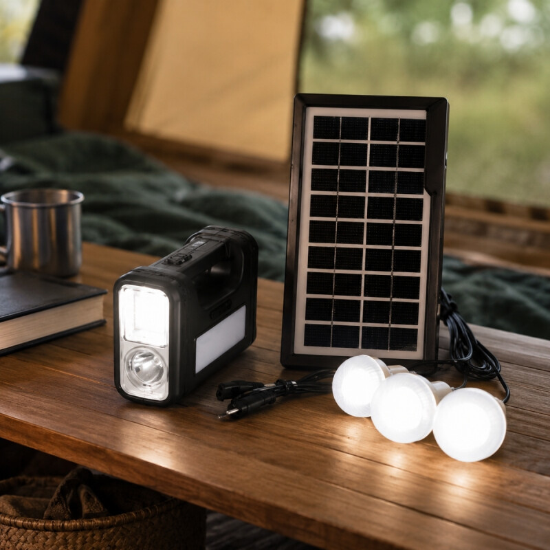 Kit de iluminacion recargable NEGRO