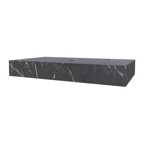 Mueble de baño suspendido en porcelanato Peri Negro Pulido 80 cm sin bacha Mueble De Baño Suspendido En Porcelanato Peri Negro Pulido 80 Cm Sin Bacha