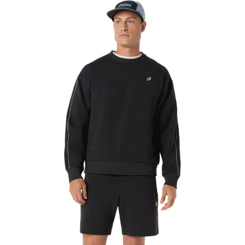 Polera Training Asics Track Club Heritage Crew-Neck Top C Un Performance Black
