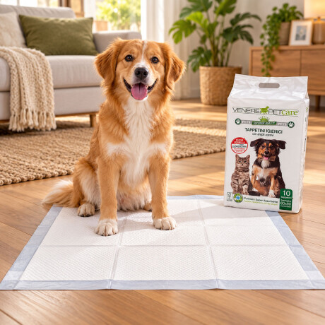 Set X10 Pañales Entrenamiento Perros 60x90 Adhesivos Venere Blanco