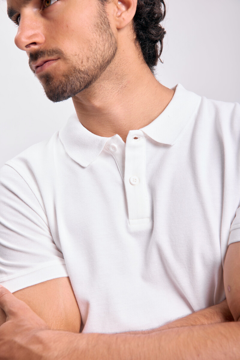 Remera polo piqué - Blanca 