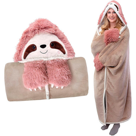 Manta Pijama Polar Adulto Oso Perezoso Capucha Oso