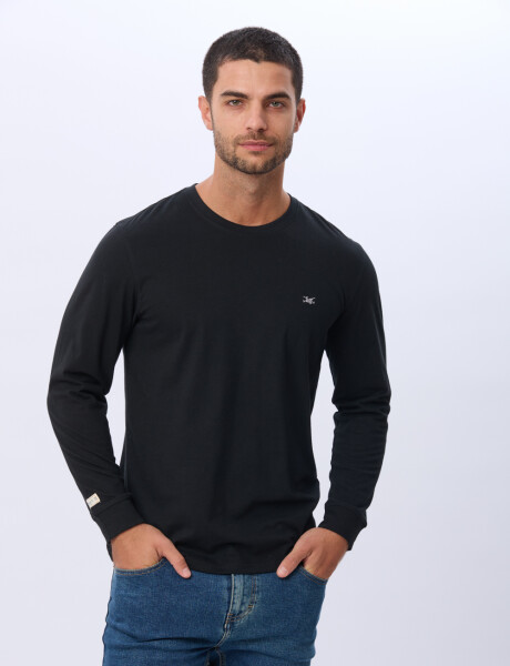 REMERA LISA DE ALGODÓN Negro