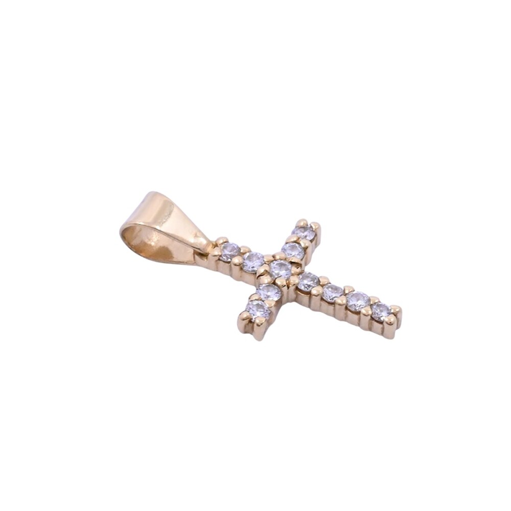 Cruz oro 18k y brillantes engarce 4 puntas. Cruz oro 18k y brillantes engarce 4 puntas.