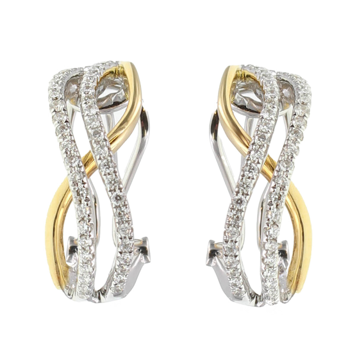 Caravanas Sisi de oro 18k con brillantes 