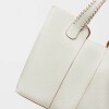 Shopper The Braided en cuero graneado Blanco