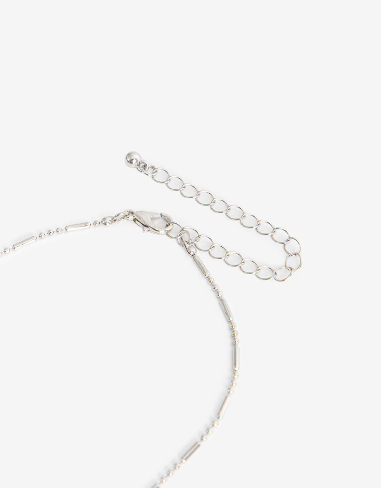 Cadena Corta con Dije Con Dijes Collar Con Dije Oriental - Plateado Rodio