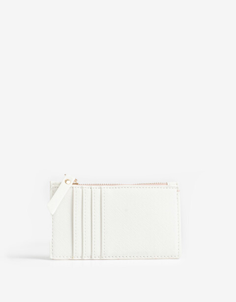 Tarjeteros Tarjetero Con Cierre - Blanco Crudo