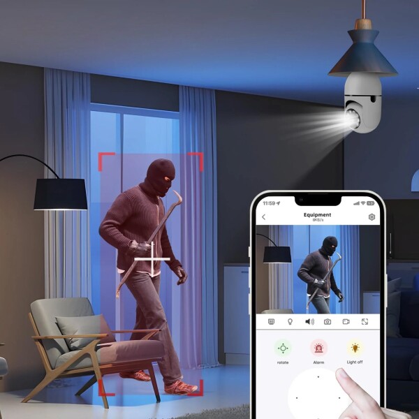 Cámara Seguridad Vigilancia 360 Wifi Graba Audio Espia Variante Color Blanco