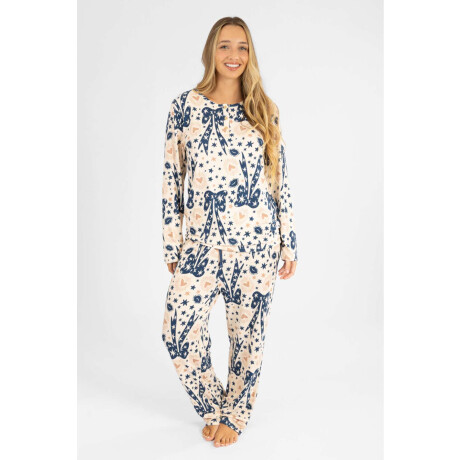 Pijama lips and bow needle Azul