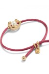 PULSERA DE HILO MALVA CON PERLA SHELL FORNITURA BAÑADA EN ORO 18K. Pulsera