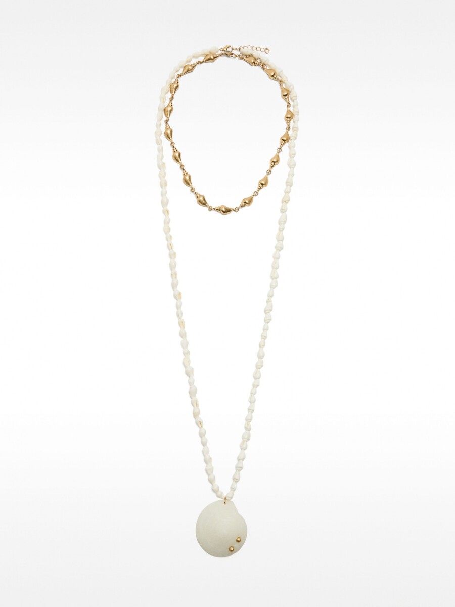 Set De Collares Con Conchas blanco