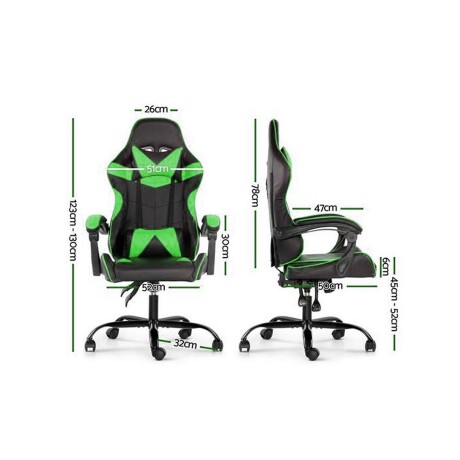 Silla Gamer Lumax Modelo ROM Negro/Verde