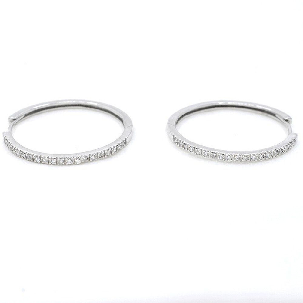Aros En Oro 18K Blanco Y Brillantes 2.8 Cm De Diametro Aros En Oro 18K Blanco Y Brillantes 2.8 Cm De Diametro