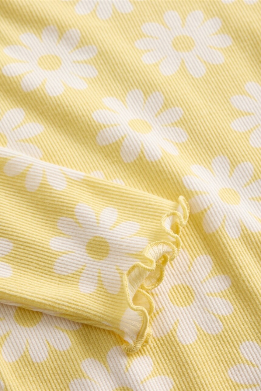 Remera Rib Toddler Niña Spring Yellow
