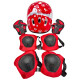 Set Casco, Rodillera y Coderas Rojo
