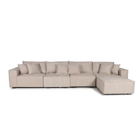 Sofá Modular Maia (5 módulos) - Tela Microfibra 12073 (Greige)