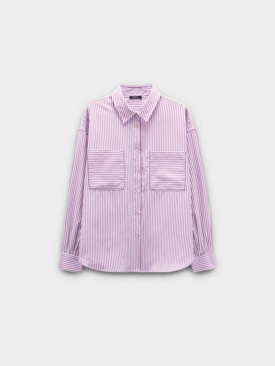 Camisa Manga Larga A Rayas multicolor