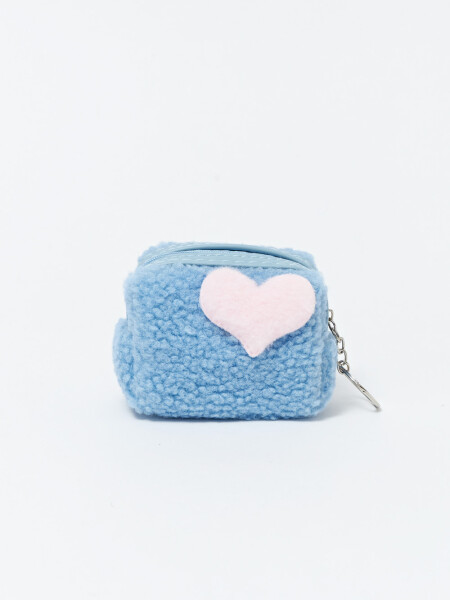 Llavero mini bag corazón Celeste