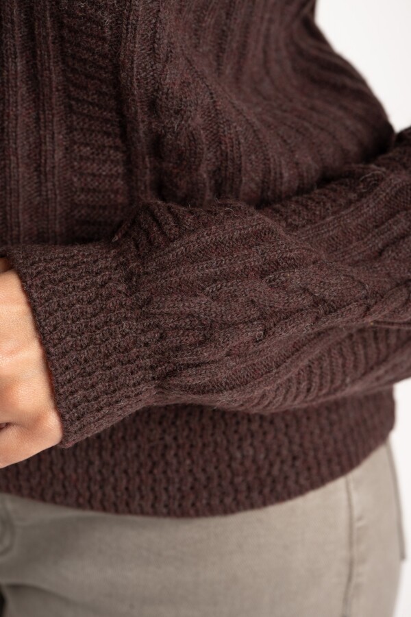 Sweater Texturado Lana Chocolate