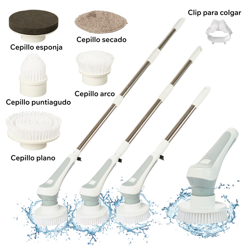 Cepillo electrico inalambrico recargable hogar cocina baño set accesorios Mango Largo Sin Color