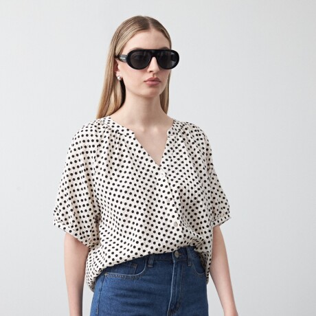 CAMISA ADINA Negro/Blanco