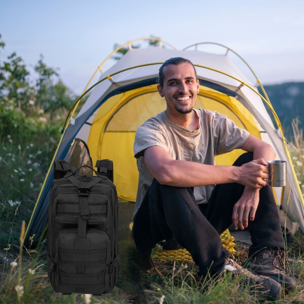 Mochila Táctica Militar Molle 30 Litros Caza Camping Viaje Color Negro Diseño De La Tela Lisa Mochila Táctica Militar Molle 30 Litros Caza Camping Viaje Color Negro Diseño De La Tela Lisa