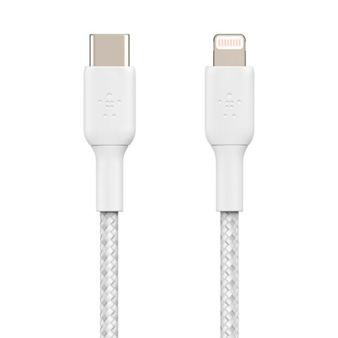 BELKIN Cable Braided USB-C a Lightning (1m) - White BELKIN Cable Braided USB-C a Lightning (1m) - White