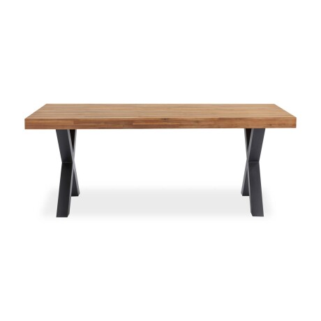 MESA COMEDOR ACERO-Y-MADERA NATURAL-BEIGE BERNA