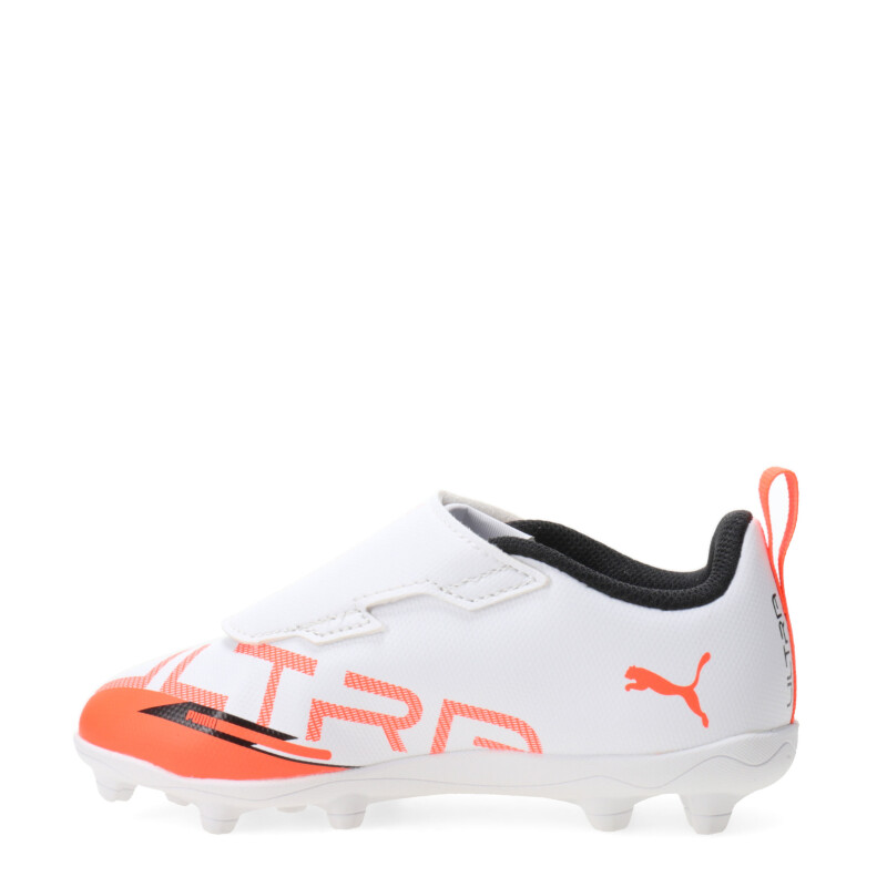Championes de Niños Puma Fútbol 11 Ultra 5 Play V FG/AG Blanco - Anaranjado - Negro