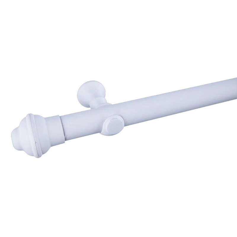 Barrote Cortina Palo de Metal 2,50m 28mm + 3 soportes BLANCO