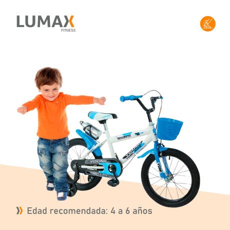 Bicicleta Urbana Infantil Rodada 16 Con Rueditas y canasto Azul