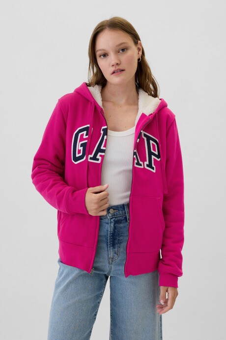 Canguro Con Corderito Logo Gap Mujer Bright Beet