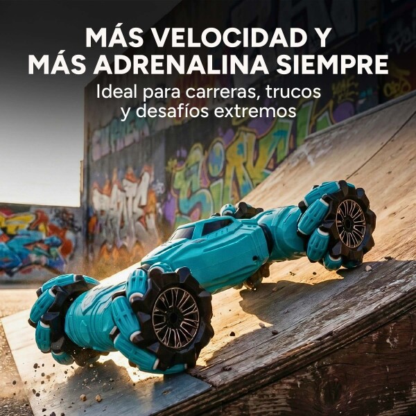 Auto Control Remoto 360° Acrobático Control + Brazalete Celeste