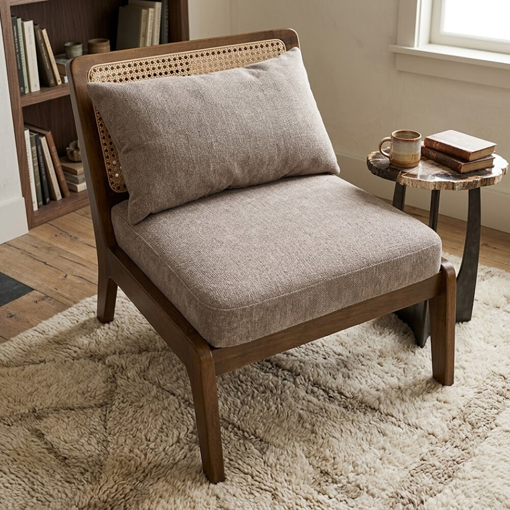 Butaca Sillón Poltrona Madera Maciza con Ratán Butaca Sillón Poltrona Madera Maciza con Ratán