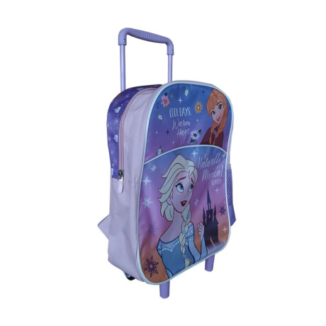 Mochila infantil Frozen con Carro Tafeta Chica 35 x 26 cm Lila
