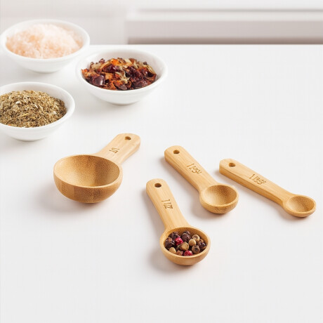 Set de 4 Cucharas Medidoras de Bambú Set de 4 Cucharas Medidoras de Bambú