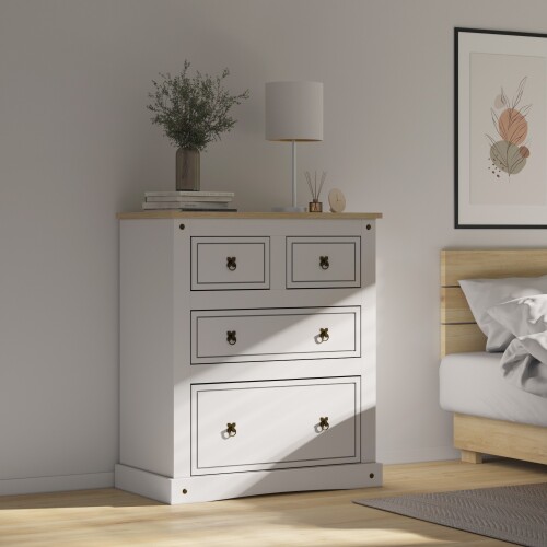 Comoda 4 cajones - Linea mexicana Blanco