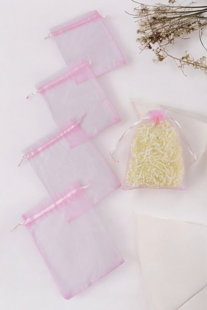 Pack x 100 - Bolsas organza 12x17 cm - ROSA 