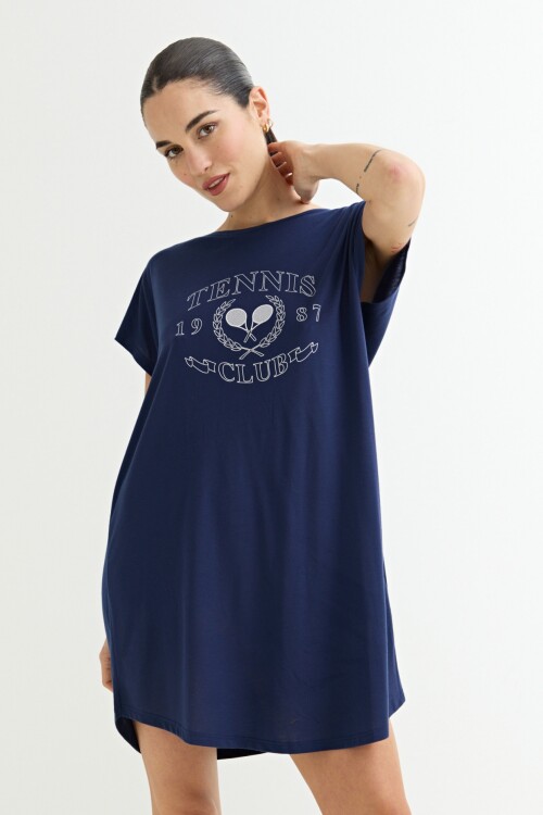 Vestido estampado AZUL MARINO