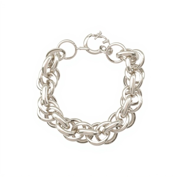 Pulsera Garibaldi doble aro- Plata 925 -Sin piedra-PU3701 sinpiedra