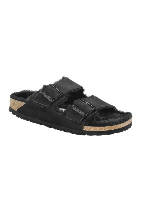 Sandalia Arizona Shearling Suede Leather - Estrecho Black