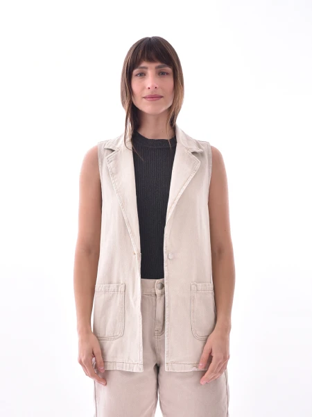 CHALECO MORANA BEIGE CLARO