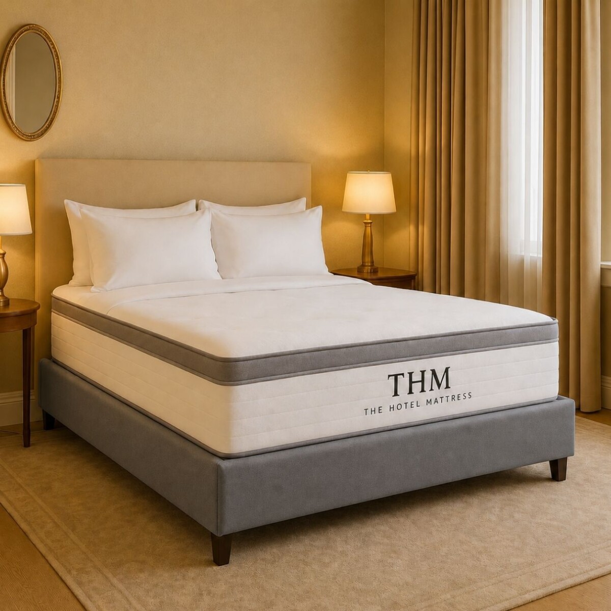 Sommier Plaza Y Media HAMPTONS Rhodium - Gris 