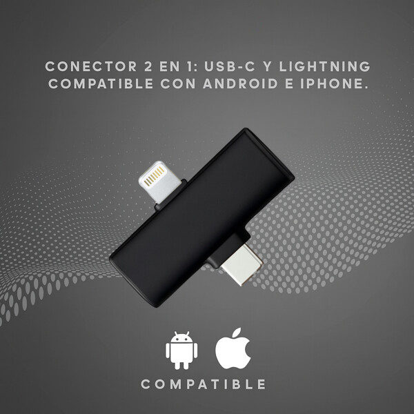 Set X2 Micrófonos Inalámbrico Profesional Iphone Usb C Atrix Variante Color Gris